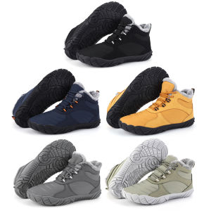 Winter Plush Boots Barefoot Snow Boots Waterproof Wide Toe Box Barefoot Shoes Outdoor Trekking Shoes for Travel Climbing