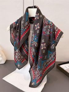 Retro Cotton Linen Feel Small Square Scarf Silk Headscarf Womens Shawl Neck Warmer Waist Belt Old Money Style Towel