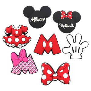 Disney | 7-100PCS Disney Mickey and Minnie Shoe Charm Mix Wholesale PVC Decoration Buckle Sandal Shoe Detachable Waterproof To Xmas Gift