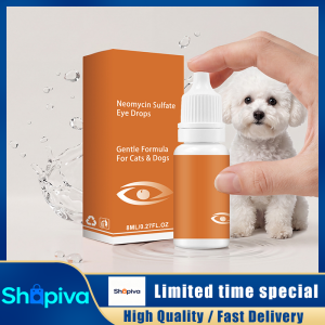 Pet Eye Drops 8ml for Cats & Dogs Gentle Pet Eye Care Solution Relieve Red Eyes Moisturize Dry Eyes Reduce Tear Stain Remove Dirt Around Eyes Daily Pet Ophthalmic Cleaning Liquid for All Age Pets