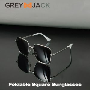 Grey Jack Kacamata Hitam Lipat Sunglasses Polarized Anti Silau UV400 Foldable Bahan Metal Ringan Fashion Wanita 2963