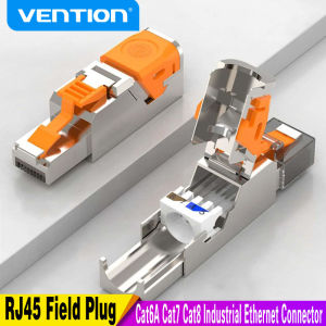 Vention | RJ45 Cat8 Cat7 Cat6A Connectors Metal Tool Free Easy Termination Plug 2000MHz 40G LAN Cable 22AWG - 24AWG Reusable Ethernet Plug