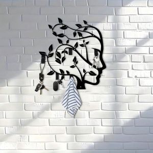 CIFbuy | Elephant Key Holder Wall Decor 11.81 Inch Black Metal Key Rack with Tassel for Home Office Gift