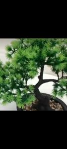 Artificial pine tree welcome pine Fake pine tree landscaping Chinese Zen simulation fake pine tree welcome pine potted plant with green bonsai decorations