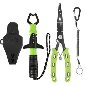 RALERA Fishing Gear Set Fish Lip Gripper Split Ring Hook Remover PE Line Braided Line Fishing Pliers Surf Fishing Tackle Kit