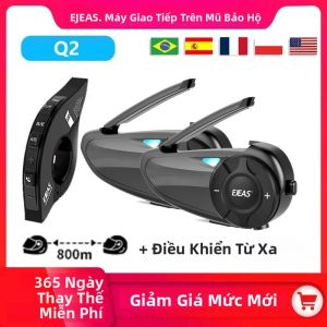 EJEAS Q2 Mũ Bảo Hiểm Xe Máy Bluetooth 5.1 Tai Nghe Liên Lạc Nội Bộ Kết Nối Nhanh Chống Nước Lên Đến 2 Người Lái Tai Nghe Liên Lạc Không Dây Dành Cho Xe Máy
