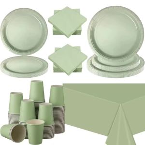 Bộ Đồ Dùng Tiệc Dùng Một Lần Hình Cánh Hoa - Đồ Trang Trí Bàn Tiệc Nhiều Màu Sắc Bao Gồm Đĩa Cốc Và Khăn Ăn Màu Tím Nhạt Xanh Dương Hồng Dành Cho Sinh Nhật Đám Cưới