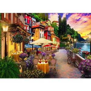 500/1000/1200/2000PCS Adult Landscape Colored Puzzles Lakeside Promenade Christmas New Year Valentines Day Birthdays