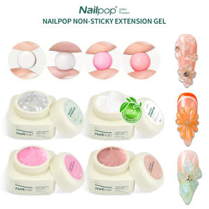 Nailpop HEMA/TPO Free Non-Sticky Gel Adhesive UV/LED Hardener for Nail Extensions DIY Rhinestone Designs Persistent Grip 4Colors