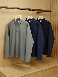 Dipinshi Mens Long Sleeve Polo Shirt Warm Fleece Sports Outdoor Cotton Sensation High Elastic Quick Dry Fabric Autumn Winter