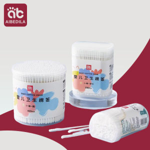 200pcs baby cotton swabs double-ended sterile cotton swabs spiral head ear and nose multifunctional cleaning stick