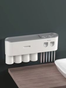 Bộ Nhả Kem Đánh Răng Oenon Kệ Để Đồ Nhà Tắm Thông Minh Đựng Bàn Chải Đánh Răng Tiện Lợi( Tặng kèm miếng dán)