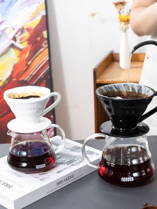 Ceramic Coffee Filter Cup V60 Hand-Poured Coffee Set Coffee Filtering Funnel Hand-Poured Filter Cup Filter Net