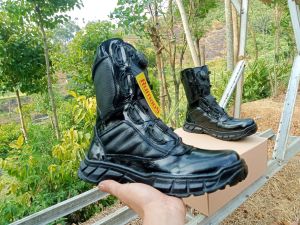 Rumaos lacingsystem sepatu PDL MILITER BOOTS ultramen taliputar kulit kilap