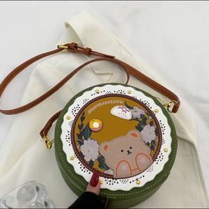 TAS SELEMPANG WANITA MOTIF BERUANG LUCU SLINGBAG TAS CEWEK LUCU KOREA AESTHETIC TAS BULAT GEMOY