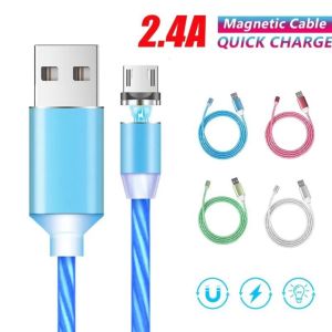 COD - KABEL CHARGER HP MICRO USB TYPE C LIGHTING USB LED MAGNET 3IN1 KABEL LAMPU MAGNET 3IN1