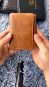 Ví nam AD03 bóp nam gấp 3 nhỏ gọn ví da nam da bò thật nhiều ngăn đựng tiền đựng thẻ bóp da nam cao cấp bảo hàng 06 tháng - Adonis Store