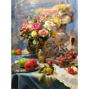 Modern Painting By Numbers Flowers and Fruit Wine for Adults Pictures Coloring Paint Kit Home Decors