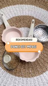 [ BISA COD ] Panci MPASI 16cm Tutup Kaca Anti Lengket - Panci Rebus Bunga Renda Warna Pink Lucu - Saucepan Granite Serbaguna untuk Masak Sup Mie Susu MPASI Cocok untuk Semua Jenis Kompor - Panci Marble Mini Termurah & Stylish untuk Dapur Anda!