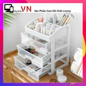 Kệ Đựng Mỹ Phẩm Nhựa 4 Tầng Trong Suốt Để Bàn Trang Trí Decor Xinh Xắn - Khay Đựng Đồ Trang Điểm Nhiều Ngăn Chắc Chắn - Kệ Để Đồ Đa Năng - Khay Đựng Son Cao Cấp