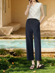 ESE·Y | Wrinkle-Resistant Sun-Protective Pants 9/10 Straight Leg