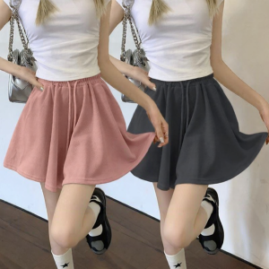 Lieoyuarn | Drawstring High-waist A-line Short Skirt Loose and Stylish Summer