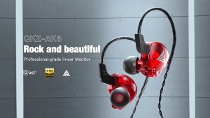 QKZ AK6/Ak6 PRO Headphones Dynamic Wired Earphones HiFi Fever Subwoofer Earbuds Earphone w/ Microphone Removable Cable