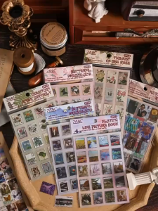 Vintage Hand Account Stickers Stamp Handmade Materials DIY decoration Stickers