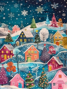 Huacan Diamond Painting Winter House Christmas Diamond Mosaic Landscape Art Picture Of Rhinestones