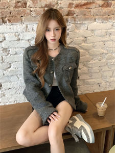 French Elegant Multi-Pocket Small Fragrance Style Jacket Women Spring Autumn New Simple Loose Slimming Ladys Top