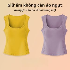 MiiOW | Áo vest nữ ấm áp cổ vuông thời trang mới 2025 có đệm ngực MiiOW Cat Person Áo vest cotton polyester lót lụa mùa thu đông