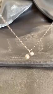 INES NECKLACE - Kalung Wanita Alloy Rantai Klavikula Silver Simple Aesthetic Aksen Liontin Pearl Cherry Mutiara Zirkon Perhiasan Aksesoris Fashion Korean Style Kekinian [I3-5]