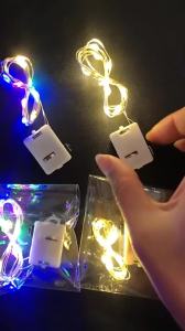 15pcs LED Fairy Light 3 Lighting Modes Silvery Wire Fairy Lights Button Battery Powered String Lights for DIY Decoration