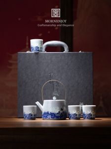 mornenjoy | High-Quality Blue and White Porcelain Tea Set