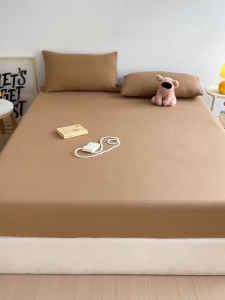 3In1 Bedsheet Fully Garterized No Gusot No Lukot Plain Colors Fitted Bed Sheet Single/Double/Queen/King Size Bedcover