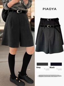 PIAOYA | High Waist Pleated Slimming Trousers For Petite Women