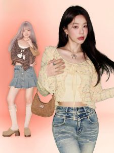 Chuu | Color Blocking Striped Womens Knit Cardigan