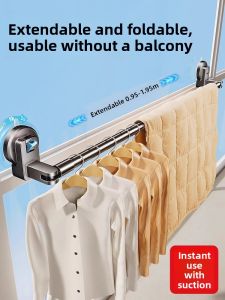 NIGESI | Suction Cup Multi-functional Drying Rod Clothes and Bowl Rack