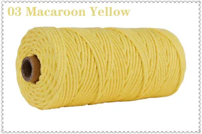 1Roll 3mm Macrame Cotton Cord Colorful Cotton Rope 100m for DIY Projects Gift Wrapping Home Decoration
