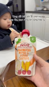 [HCM]Váng sữa ăn dặm Heinz Custard Úc vị Dâu cho bé dạng gói 120g. Date 8/2025