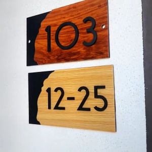 Wood 3D Customized House Number Plate Home Sign Decor Nombor Rumah Tanda Rumah No Plat Acrylic Sign 3d数字门牌号定制门牌