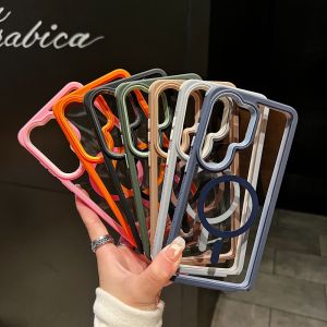 For Magsafe Magnetic Armor Clear Case For Samsung S26 S25 Edge S24 S23FE Plus Ultra A57 A37 A17 A07 A56 A36 A26 Shockproof Cover