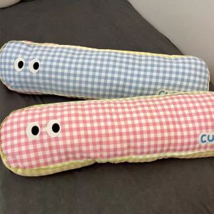 Đệm Đầu Giường Hình Chữ Nhật Dễ Thương INS Hoạt Hình Vải Kẻ Caro Cho Phòng Ngủ Của Phụ Nữ Đệm Đầu Giường Phụ Trợ Khi Ngủ Nghiêng Bên Phải