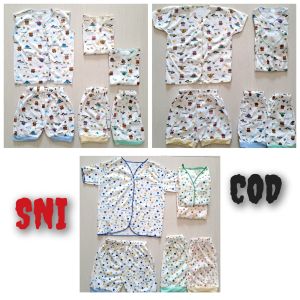 Setelan baju bayi printing SNI 3stel