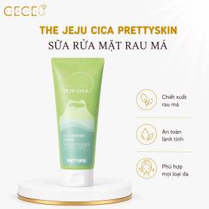Sữa rửa mặt Jeju Cica PrettySkin rau má 150ml làm sạch sâu các bụi bẩn bã nhờn ngăn ngừa lão hóa da