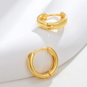 Gold Hoop Earrings Womens Wedding Gift Jewelry round Circle Ear Decorations Nine Year Good Store Simple Gold Ring Earrings