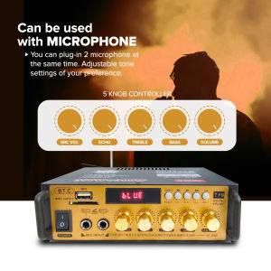 【Ready Stock】Stereo Audio Amplifier 300Wx2 Home Stereo Sound Speaker AMP Home Amplifier FM Radio USB SD Card with Remote Control Home Theater Audio Stereo System Components