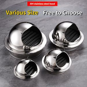 304 thép không gỉ mui xe phạm vi mui xe ống xả bên ngoài tường thông gió Outlet ngoài trời Windproof Bìa rainproof khe thoát khí