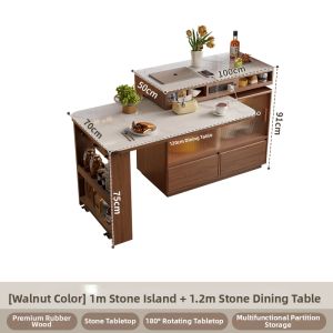 DONGMU | Rotatable & Extendable Solid Wood Dining Table For Small Spaces