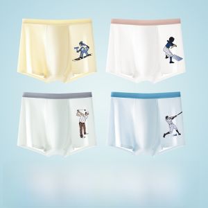 miiow | Antibacterial Ice Silk Childrens Underwear Boys Mesh Crotch Trunks Elastic Waist Cartoon Print Nylon Fabric For Kids And Teens